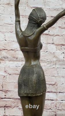 Signed D. H! 100% Genuine Bronze Art Deco Dancer Bronze Sculpture