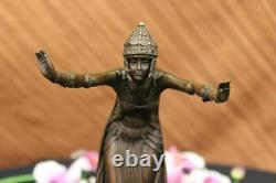 Signed D. H. Chiparus, Art Deco Bronze Dancer Sculpture New Marble Figurine