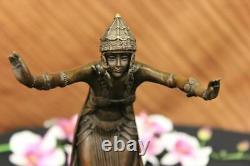 Signed D. H. Chiparus, Art Deco Bronze Dancer Sculpture New Marble Figurine