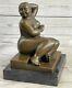 Signed Fernando Botero Young Girl Bronze Sculpture On Marble Base Art Large