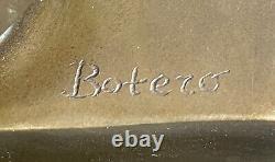 Signed Fernando Botero Young Girl Bronze Sculpture on Marble Base Art Large
