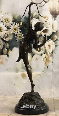 Signed Fonte Bronze Diana The Chasseress Art Deco Nue Sculpture Statue De