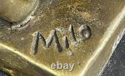 Signed Milo Original Genuine Bronze Art Deco Dancer Sculpture Figure
