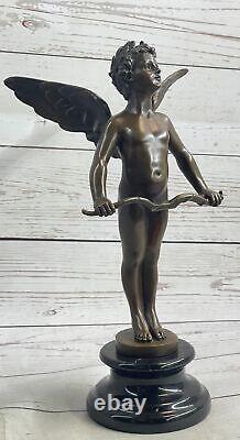 Signed Moreau Angel Cherub Bronze Statue Sculpture Art Deco Figurine Opener