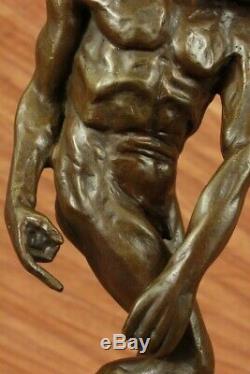 Signed Naked Man By Rodin Sculpture Bronze Statue Abstract Modern Art Decor