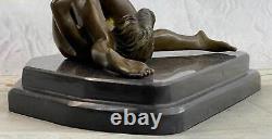 Signed Oliviono Flexible Erotic Nude Female Bronze Sculpture Statue Figurine Art