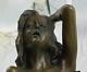 Signed Open Female Erotic Chair Bronze Sculpture Statue Figurine Deco Art