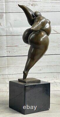 Signed Original Abstract Modern Art Female Bronze Sculpture Figurine