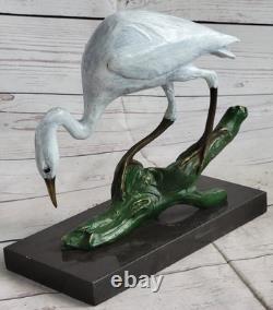Signed Original Milo Crane Bird Art Deco Sculpture Statue Figurine