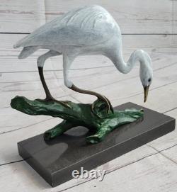Signed Original Milo Crane Bird Art Deco Sculpture Statue Figurine