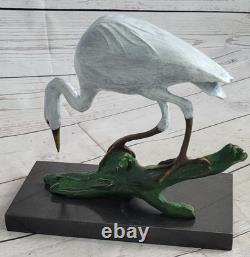 Signed Original Milo Crane Bird Art Deco Sculpture Statue Figurine