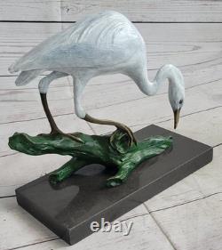 Signed Original Milo Crane Bird Art Deco Sculpture Statue Figurine