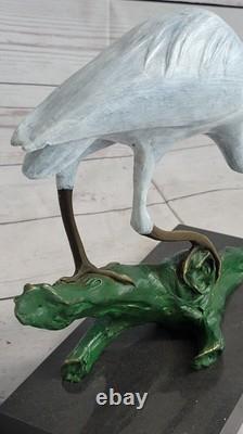 Signed Original Milo Crane Bird Art Deco Sculpture Statue Figurine