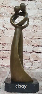 Signed Original Rare Milo Abstract Modern Kissing Couple Bronze Sculpture