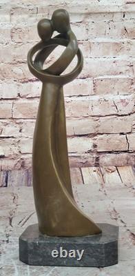 Signed Original Rare Milo Abstract Modern Kissing Couple Sculpture Bronze
