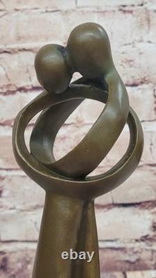 Signed Original Rare Milo Abstract Modern Kissing Couple Sculpture Bronze