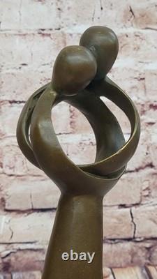 Signed Original Rare Milo Abstract Modern Kissing Couple Sculpture Bronze