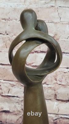 Signed Original Rare Milo Abstract Modern Kissing Couple Sculpture Bronze