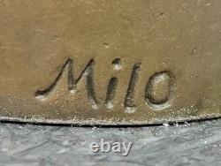 Signed Original Rare Milo Abstract Modern Kissing Couple Sculpture Bronze