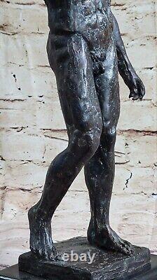 Signed Rodin Abstract Modern Art Deco Male Nude Torse Bronze Sculpture Figure