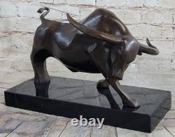 Signed Truffaut Abstract Modern Art Bul Bronze Statue Figurine Sculpture