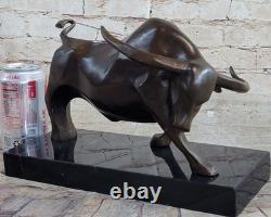 Signed Truffaut Abstract Modern Art Bul Bronze Statue Figurine Sculpture