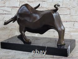 Signed Truffaut Abstract Modern Art Bul Bronze Statue Figurine Sculpture