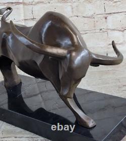 Signed Truffaut Abstract Modern Art Bul Bronze Statue Figurine Sculpture