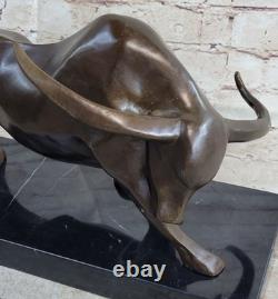 Signed Truffaut Abstract Modern Art Bul Bronze Statue Figurine Sculpture