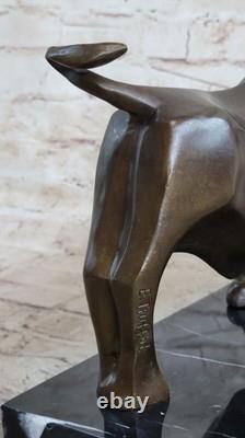 Signed Truffaut Abstract Modern Art Bul Bronze Statue Figurine Sculpture