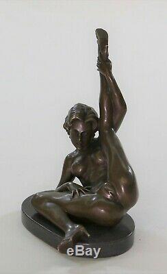 Signed Unique Bronze Sculpture Erotic Sexy Nude Woman Shape Art Statue Figurine