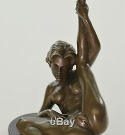 Signed Unique Bronze Sculpture Erotic Sexy Nude Woman Shape Art Statue Figurine