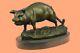 Signed Wild Pig Bronze Sculpture Figurine Art Deco Home Decor