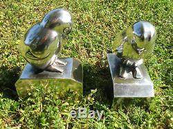 Silver Bronze Art Deco Greenhouse Pair Books Poussin George H Laurent USA