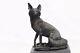 Sitting Fox Solid Bronze European Foundry Cast Sculpture By Williams Art