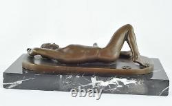 Solid Bronze Art Deco Style Sexy Male Nude Statue Sculpture