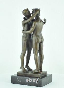 Solid Bronze Couple Statue Sculpture in Sexy Art Deco Style Art Nouveau Sign