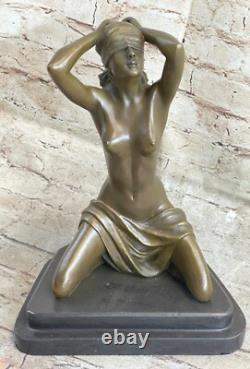 Solid Bronze Erotic Sculpture. Nude Figurine Abstract Art Deco Statue