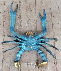 Solid Bronze Lobster Crab Figurine 100% Blue Patina Art Deco