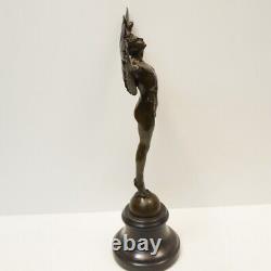 Solid Bronze Nude Icarus Sculpture in Art Deco Style, Art Nouveau