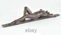 Solid Bronze Pin-up Sexy Style Art Deco Style Art Nouveau Statue Sculpture Sign