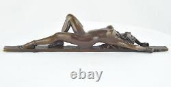 Solid Bronze Pin-up Sexy Style Art Deco Style Art Nouveau Statue Sculpture Sign