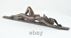 Solid Bronze Pin-up Sexy Style Art Deco Style Art Nouveau Statue Sculpture Sign