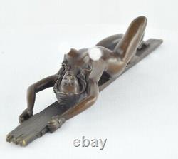 Solid Bronze Pin-up Sexy Style Art Deco Style Art Nouveau Statue Sculpture Sign