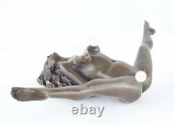 Solid Bronze Pin-up Statue Sculpture in Art Deco Style Art Nouveau Sexy Style