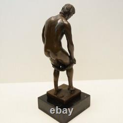 Solid Bronze Sculpture of Sexy Athlete in Art Deco Style Art Nouveau