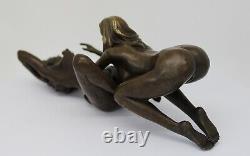 Solid Bronze Sexy Nude Female Sculpture Art Deco Style Art Nouveau