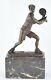 Solid Bronze Signed Art Deco Style Art Nouveau Style Tennis Sculpture