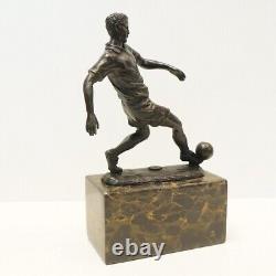 Solid bronze signed Statue Sculpture in Football Style Art Deco Style Art Nouveau