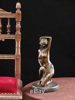 Statue Dancer Erotic Posture Art Deco Bronze 30cm
